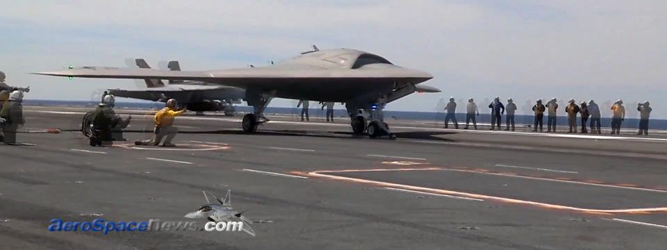 AeroSpace News Hot Pics X-47B First Aircraft Carrier Launch Drone Picture