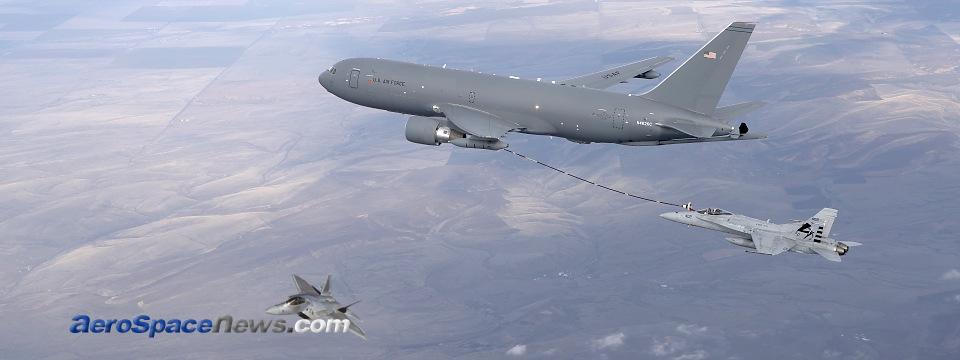 Boeing KC-46 Pegasus Tanker First F/A-18 Aerial Refueling Test Picture