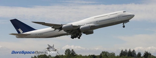 Boeing 747-8 PIP Flight Test Begins