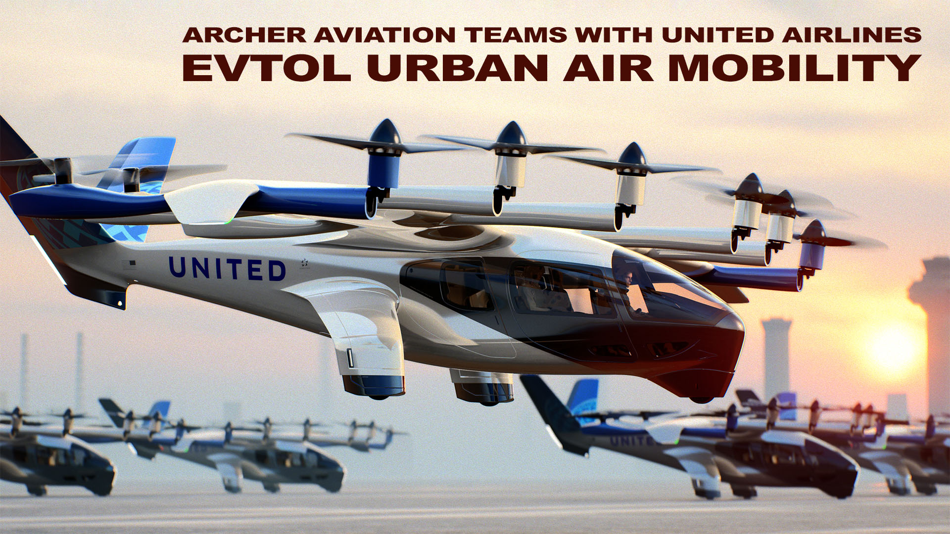 Archer Aviation United Airlines eVTOL Urban Air Mobility (UAM) Chicago Electric Air Taxi Picture